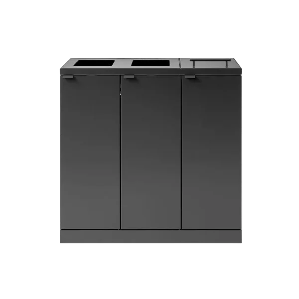 Bica Modell 873 Abfalltrennung 3x65 Liter Deckel/Öffnungen offen Anthrazit