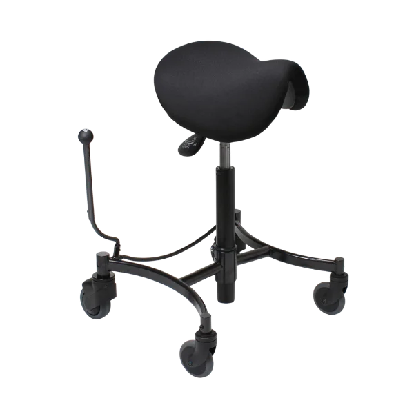 Der VELA Salsa 400 ist ein moderner Sitz-Steh-Stuhl mit ergonomischem Sattelsitz, der aktives, gesundes Sitzen und natürliche Bewegung vereint.